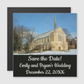 Hafenkapelle im Winter an der Grove City Uni Magnetkarte (Vorne/Hinten)