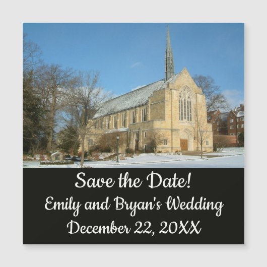 Hafenkapelle im Winter an der Grove City Uni Magnetkarte (Vorderseite)