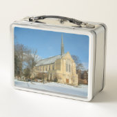 Hafenkapelle im Winter an der Grove City Uni Metall Brotdose (Rückseite)