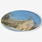 Hafenkapelle im Winter an der Grove City Uni Pappteller (Schrägansicht)