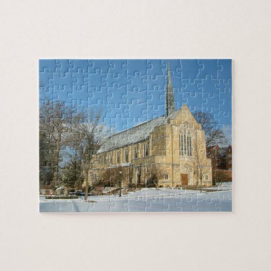 Hafenkapelle im Winter an der Grove City Uni Puzzle (Horizontal)