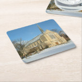 Hafenkapelle im Winter an der Grove City Uni Rechteckiger Pappuntersetzer (angewinkelt)
