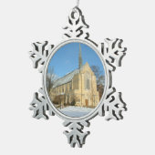 Hafenkapelle im Winter an der Grove City Uni Schneeflocken Zinn-Ornament (Rechts)