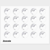 Hafenporpoise im Swish Zeichnend Stil Runder Aufkleber (Blatt)