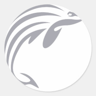 Hafenporpoise im Swish Zeichnend Stil Runder Aufkleber