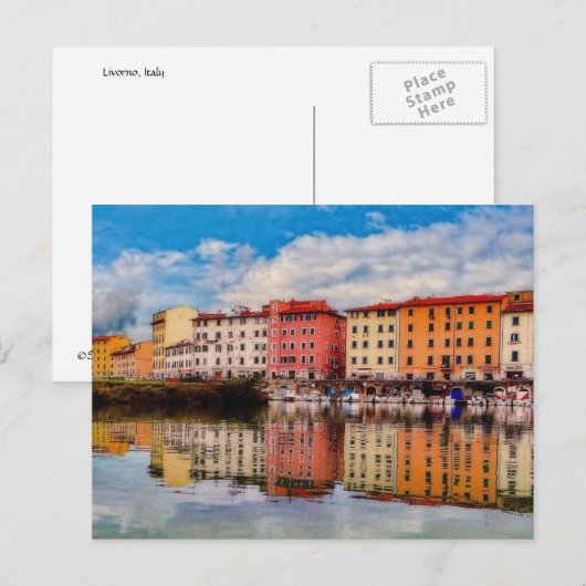 Hafenreflektionen (gestrichen) postkarte (Vorne/Hinten)