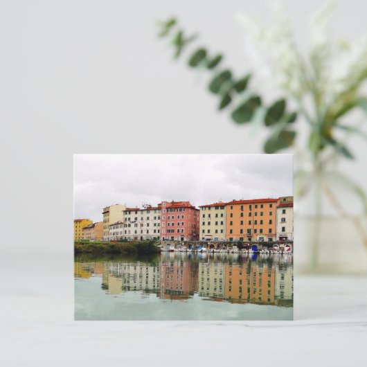 Hafenreflektionen Postkarte (Stehend Vorderseite)