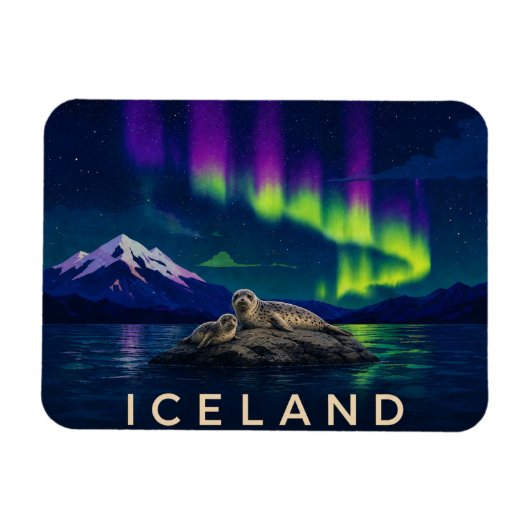 Hafenrobben unter dem Aurora Island Flexi Magnet (Horizontal)
