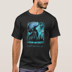 Hafenschutz Alaska Howling Wolf Moon Forest Na T-Shirt