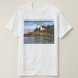 Hafenstadt Brurnt Leuchtturm, Maine T - Shirt