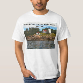 Hafenstadt Brurnt Leuchtturm, Maine T - Shirt