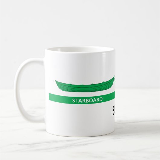 Hafensteuerbordskiff-Rudersport-Tasse Kaffeetasse (Links)