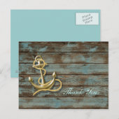 Hafenstrand nautische Hochzeit danke Postkarte (Vorne/Hinten)