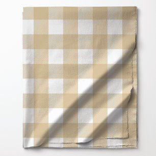Hafer-Beige und Weiß Büffel-Karo-Muster Stoff