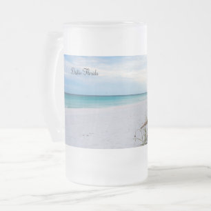 Hafer und weißer Sandstrand Morgens Mattierte Tass Mattglas Bierglas