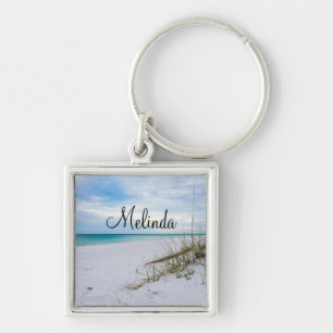 Hafer und weißer Sandstrand Morgens Schlüsselanhän Schlüsselanhänger