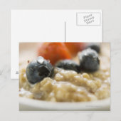 Haferbrei mit Beeren, nah Postkarte (Vorne/Hinten)