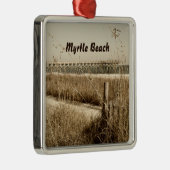 Haferflocken an den Dünen von Myrtle Beach Ornament Aus Metall (Rechts)