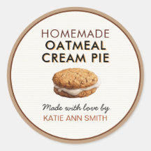 Haferflocken-Cream-Pie-Etikett | Selbstgemachtes B
