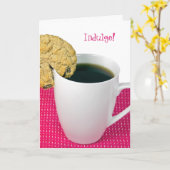 Hafermehlrosinenplätzchen- und -kaffeegeburtstag karte (Gelbe Blume)