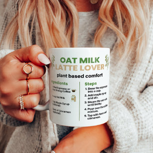 Hafermilch-Latte-Liebhaber-Minimal-Rezept-Typograf Kaffeetasse