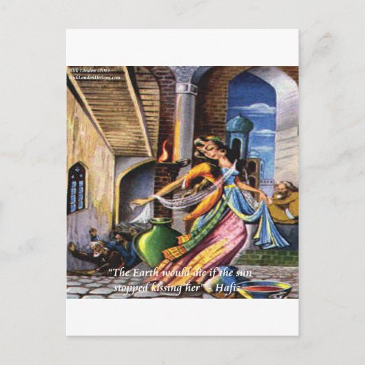 Hafis (Sonne & Erde) Liebeszitat Postkarte (Vorderseite)
