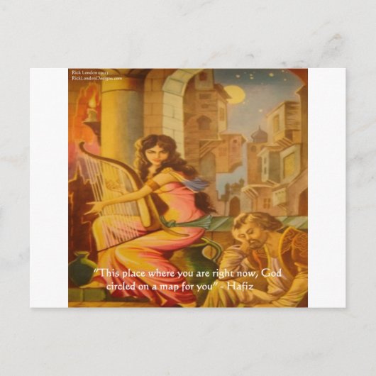 Hafiz-Zitat "Der Kreis Gottes" zur Weisheit Postkarte (Vorderseite)