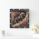 Haflinger Ascent Wood Wild Custom Quadratische Wanduhr (Zuhause)