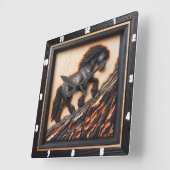 Haflinger Climb: Custom Palette Holz Art Quadratische Wanduhr (Winkel)