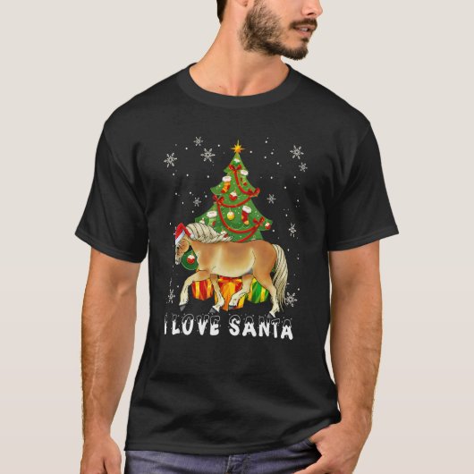 Haflinger Horse I Love Santa Christmas Pjs Horses  T-Shirt (Vorderseite)