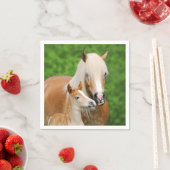 Haflinger Horse Niedlich Baby Foal Kiss Mum Pony F Serviette (Beispiel)