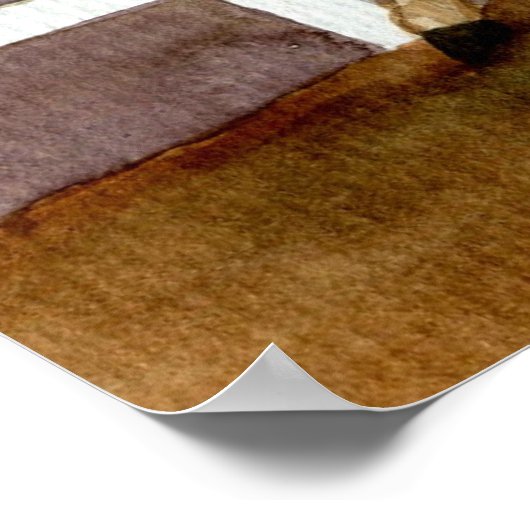 Haflinger Horse Portrait Poster (Ecke)