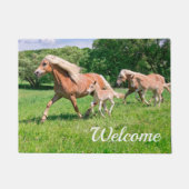 Haflinger Horses Niedlich Foals Running Funny Funn Fußmatte (Vorderseite)