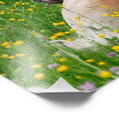 Haflinger Pferd Niedlich Foal Ruhen in einem Blume Fotodruck (Ecke)