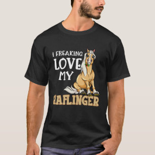 Haflinger Pferde Mädchen T-Shirt I Freaking Love M
