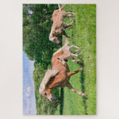 Haflinger Pferde mit Niedlichen Foals Run Funny Fo Puzzle (Vertikal)