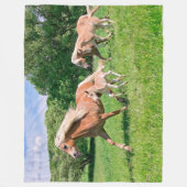 Haflinger Pferde mit niedlichen Fohlen lassen Fleecedecke (Vorderseite)