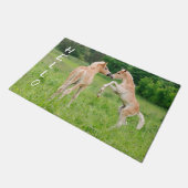 Haflinger Pferde Niedlich Foals Friends Reprodukti Fußmatte (Schrägansicht)