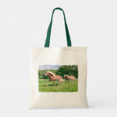 Haflinger Pferde Niedlich Foals Lauf Funny Animal  Tragetasche (Rückseite)
