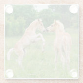 Haflinger pferde niedliche Fohlen - Aufzucht und S Glasuntersetzer (Rückseite)