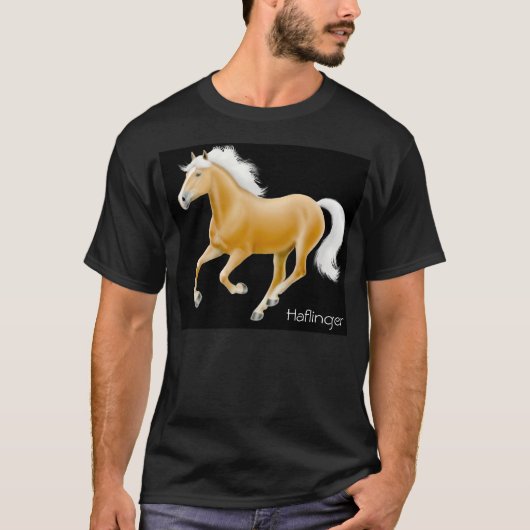 Haflinger Pferdedunkelheits-T - Shirt (Vorderseite)