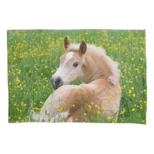 Haflinger Pferdeniedliche FohlenFlowerbed Kissenbezug