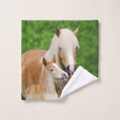Haflinger Pferdeniedliches Badhandtuch Set (Waschlappen)