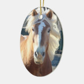 Haflinger Weihnachtsverzierungen Keramik Ornament (Links)