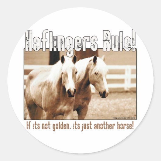 Haflingers Regel Runder Aufkleber (Vorderseite)