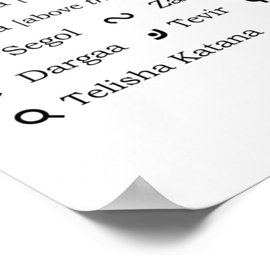 Haftarah Trope Chart Poster (Ecke)