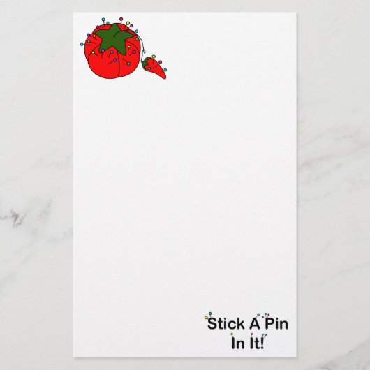 Haften Sie ein Button in ihm! (Nähende Tomate) Briefpapier (Vorderseite)