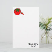 Haften Sie ein Button in ihm! (Nähende Tomate) Briefpapier (Stehend Vorderseite)