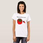 Haften Sie ein Button in ihm! (Nähende Tomate) T-Shirt (Vorne ganz)