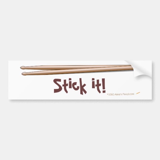 Haften Sie es der lustige Drumsticks, der Autoaufkleber (Vorne)